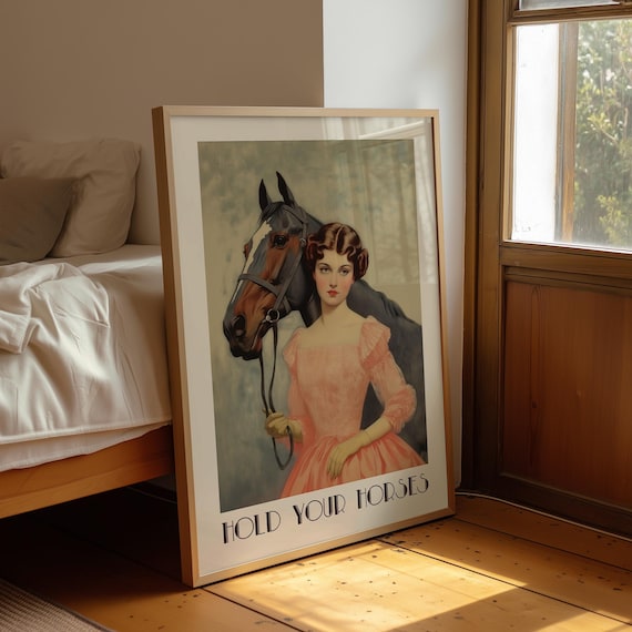 Hold Your Horses Equestrian Wall Art Country Chic Western Decor (Digital Download)