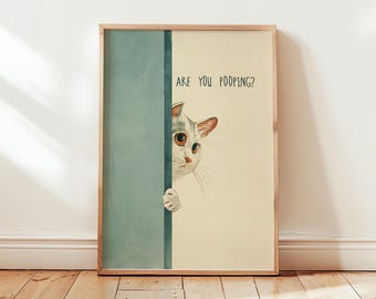 Are You Pooping Funny Bathroom Art Toilet Print Restroom Decor (Digital Download)
