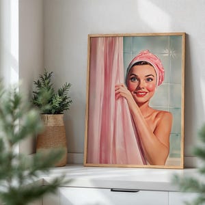 Funny Bathroom Wall Art Retro Printable Bath Time Poster Retro ...