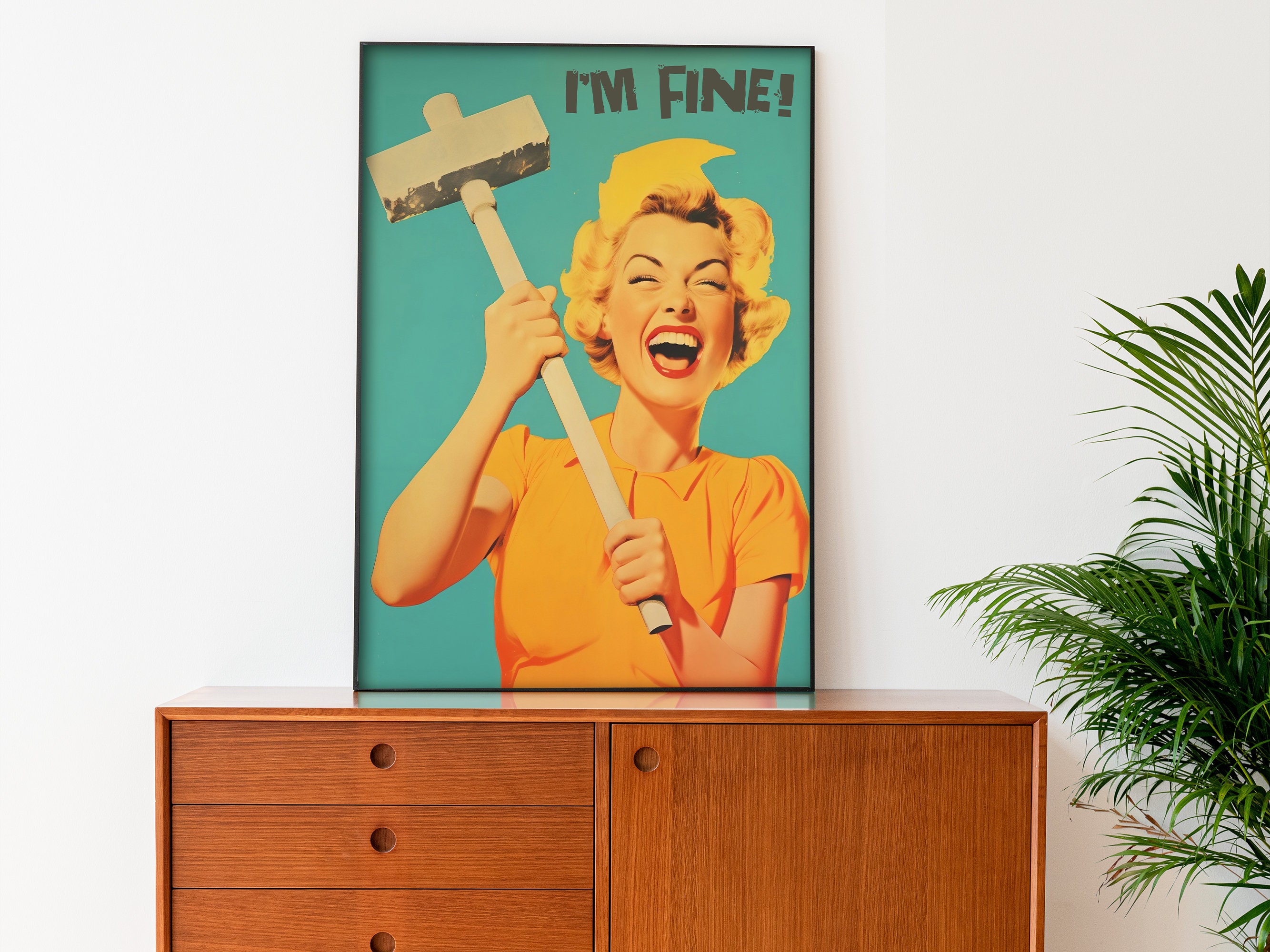 Funny Retro Print Maximalist Wall Art 50s 60s Style Funny Posters Happy ...