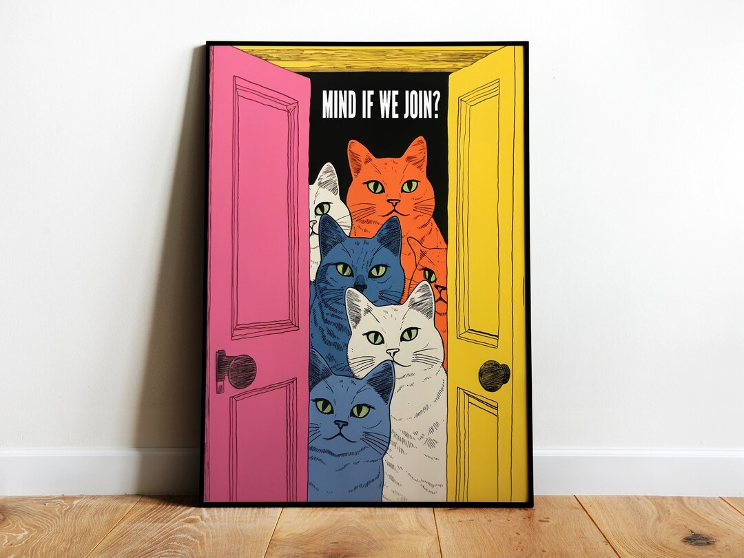 Funny Bathroom Wall Art Cats Bathroom Print Toilet Art Print Etsy