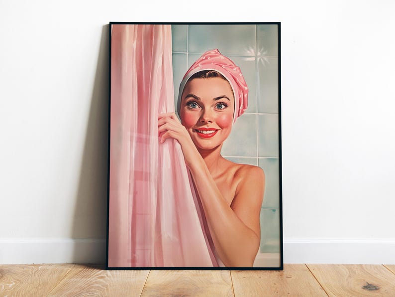 Funny Bathroom Wall Art Retro Printable Bath Time Poster Retro ...