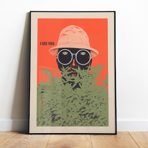Funny Toilet Art Printable Bathroom Wall Art I See You Digital Retro Spy Wall Art Fun Quote Jungle Print Pop Art Poster Guy with Glasses Art
