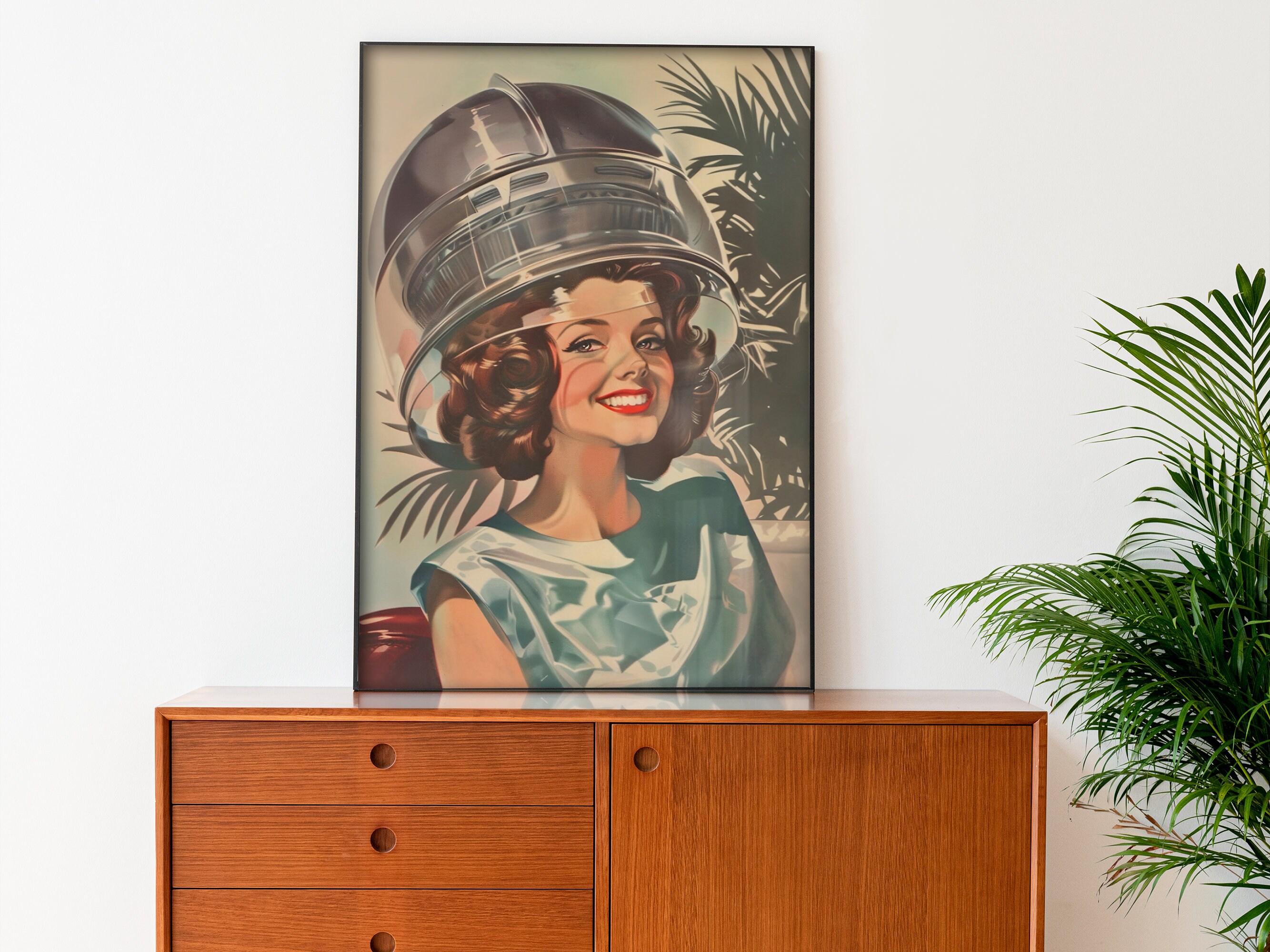 Vintage Hair Stylist At Vintage Nostalgia Retro Hair Salon Wall Art Printable Funny Poster Hairdresser Gift