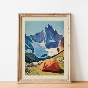 Retro Tent Outdoors Art Prints Mountain Camping Print Hiking Wall Art Printable Rock Climbing Art Cabin Wall Print Outdoorsy Home Decor
