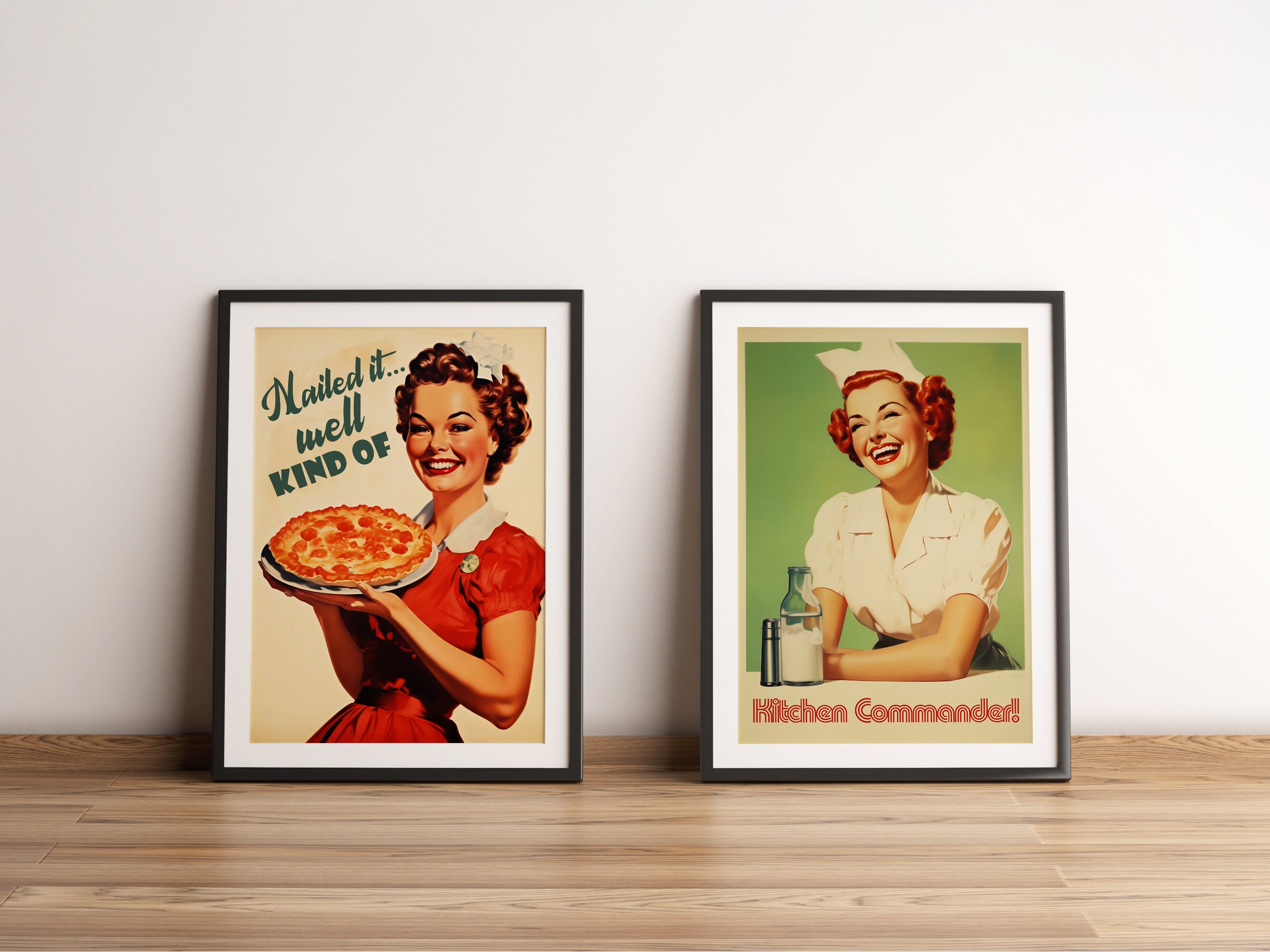 Retro Kitchen Print Set of 3 Kitchen Wall Art 50s 60s Style Prints ...