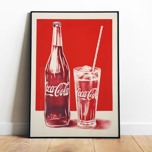 Coca-Cola Wall Art Printable Coke Poster Print Vintage Bar Poster Digital Wall Art Cola Bottle Download Kitchen Print Retro Posters 50s 60s