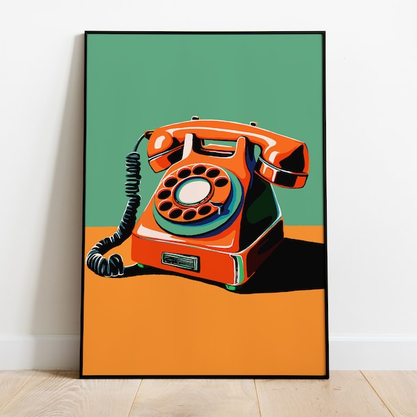 Retro Phone Print Rotary Phone Poster Telephone Wall Art House Phone Vintage Phone Print Rotary Telephone Art Download Phone Art Print