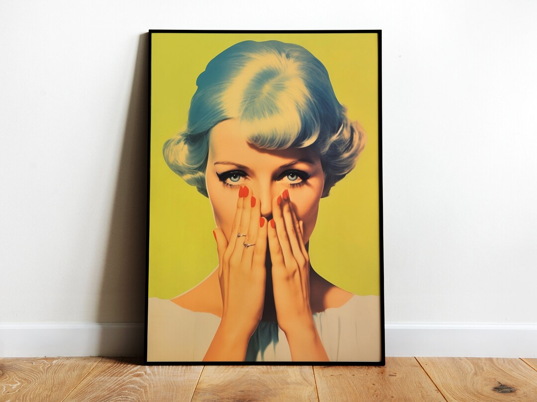 Funny Prints Yellow Bathroom Wall Art Retro Toilet Poster Bathroom ...