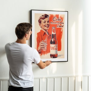 Affiche Coca-Cola, art mural Cola, affiche d'une bouteille de coke, affiche amusante, impression de cuisine, affiche de publicité rétro, style années 50 et 60, impressions pour cuisine, impressions rétro image 6