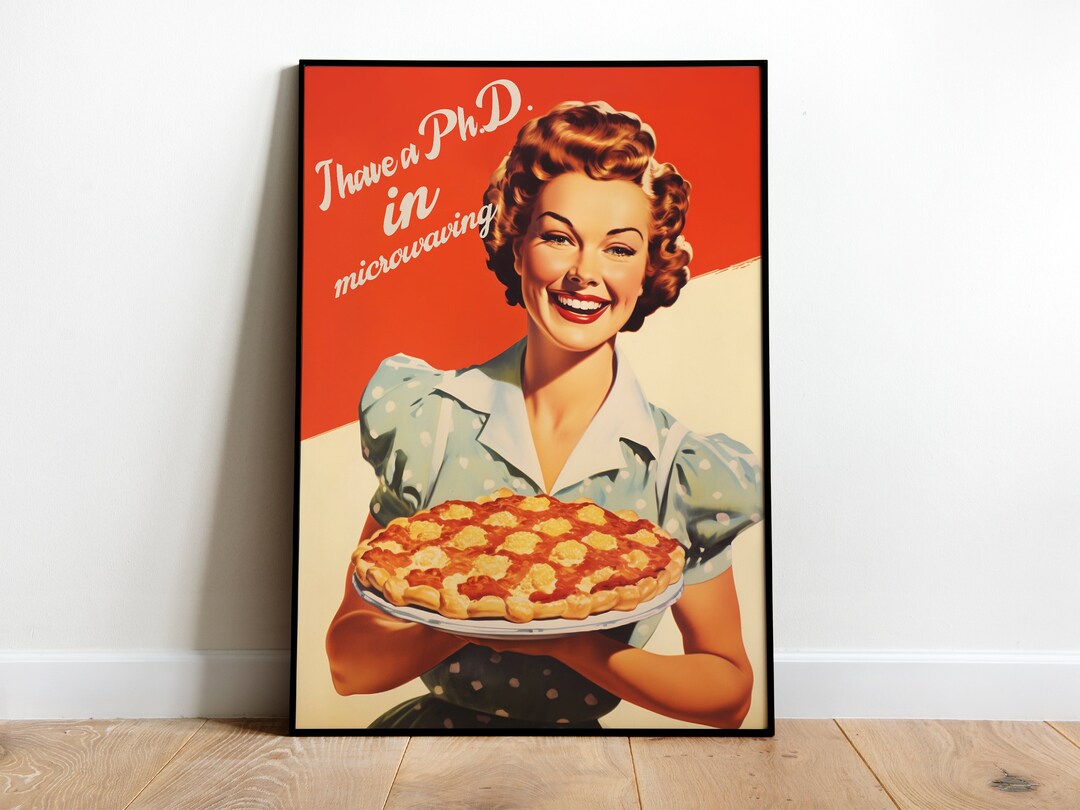 Retro Kitchen Print 50s Style Poster Retro Cooking Print Funny Poster