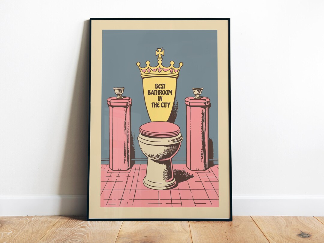 Best Bathroom in the City Print Digital Funny Toilet Wall Art Best Seat ...