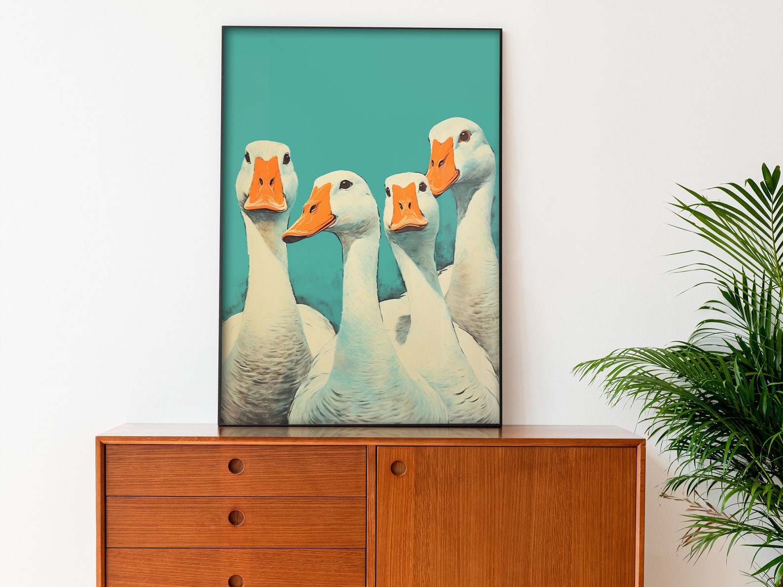 Funny Bathroom Wall Art Printable Retro Toilet Poster Silly Goose Wall ...