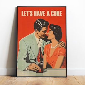Coca Cola Poster Retro Küche Wandkunst Digitale Download Lustige Drucke Retro Cola Poster Cola Flasche Druck Lustiges Poster Bar Soda Wandkunst
