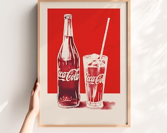 ヴィンテージソーダファウンテンの写真、コカコーラの看板、復元画像