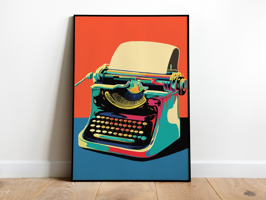 Retro Typewriter Print Literary Art Maximalist Eclectic Wall Art