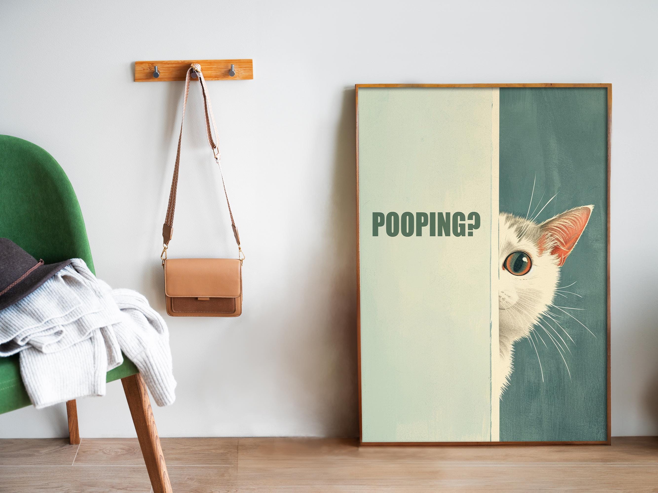 Are You Pooping Poster Printable Cat Bathroom Art Print Funny Toilet ...