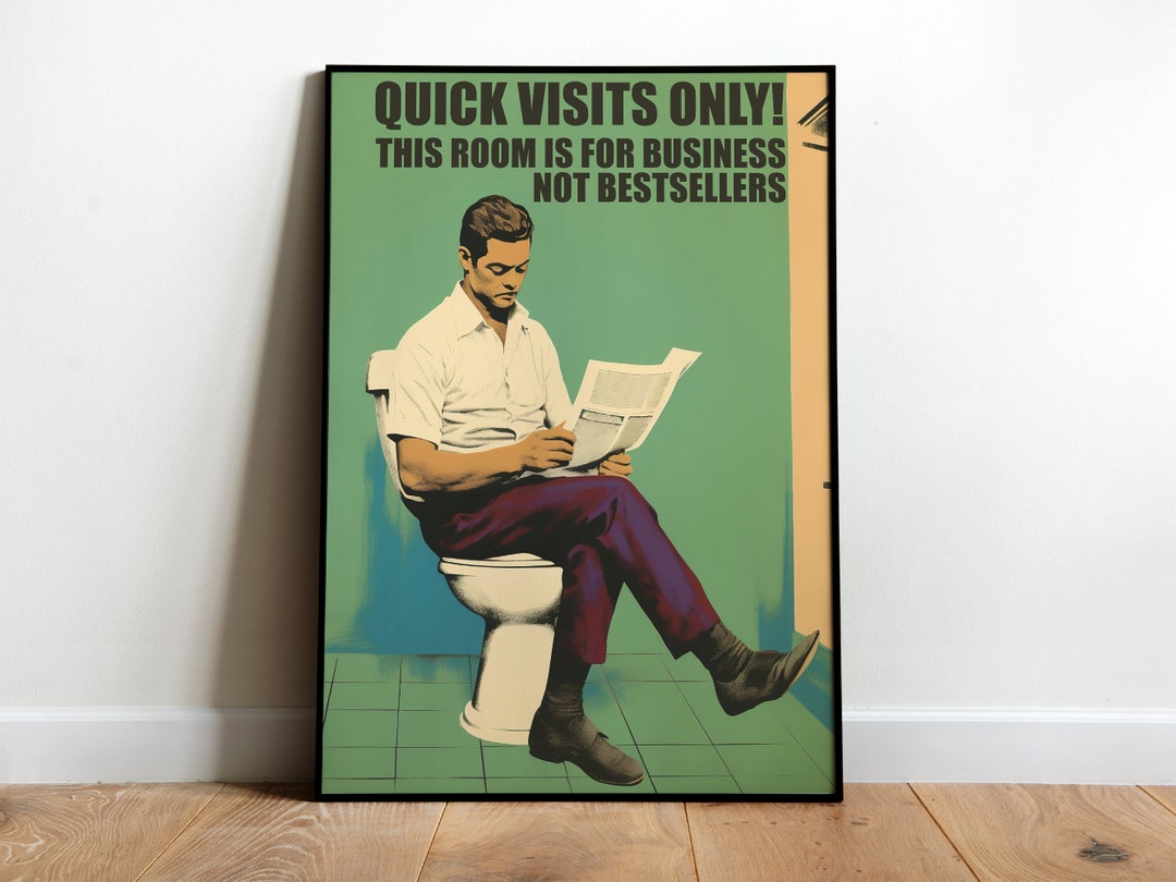 Funny Bathroom Print Vintage Toilet Art Print WC Wall Art Funny Toilet