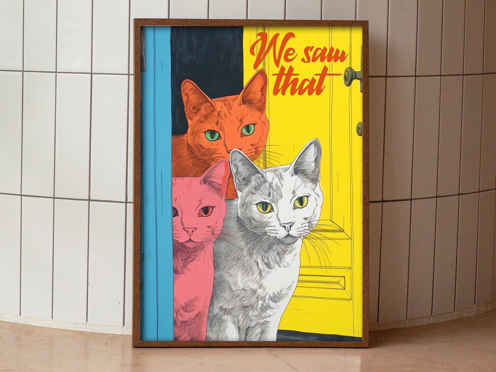 Bathroom Cat Print Bathroom Wall Art Funny Prints Restroom Poster Funny ...
