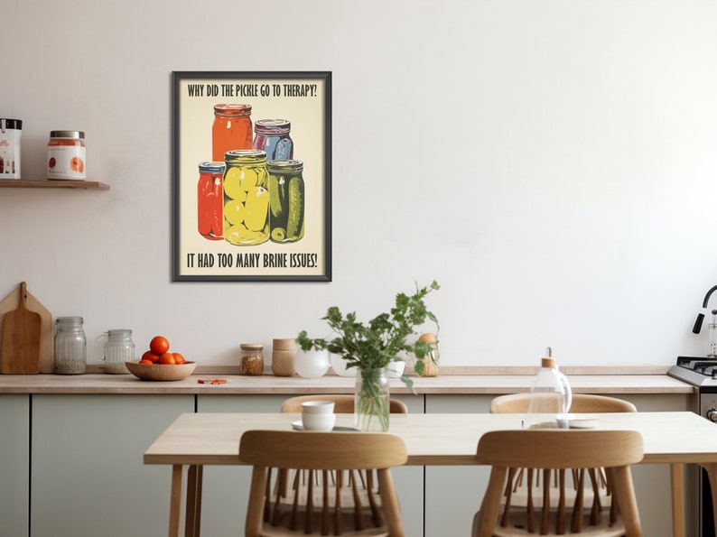 Retro Kitchen Print Funny Kitchen Art Funny Posters Food Printable
