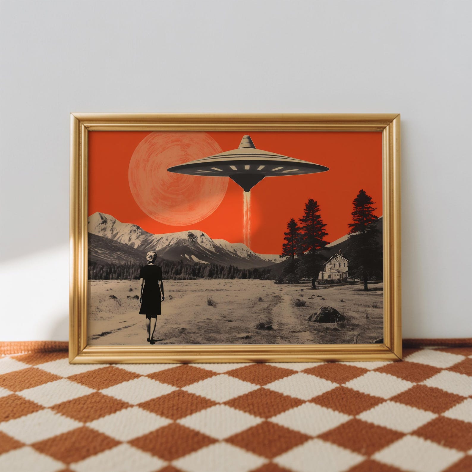UFO Poster Retro Sci Fi Art Alien Invasion Conspiracy 1950s Wall Decor ...