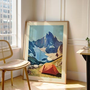 Retro Tent Outdoors Art Prints Mountain Camping Print Hiking Wall Art Printable Rock Climbing Art Cabin Wall Print Outdoorsy Home Decor