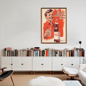 Affiche Coca-Cola, art mural Cola, affiche d'une bouteille de coke, affiche amusante, impression de cuisine, affiche de publicité rétro, style années 50 et 60, impressions pour cuisine, impressions rétro image 5
