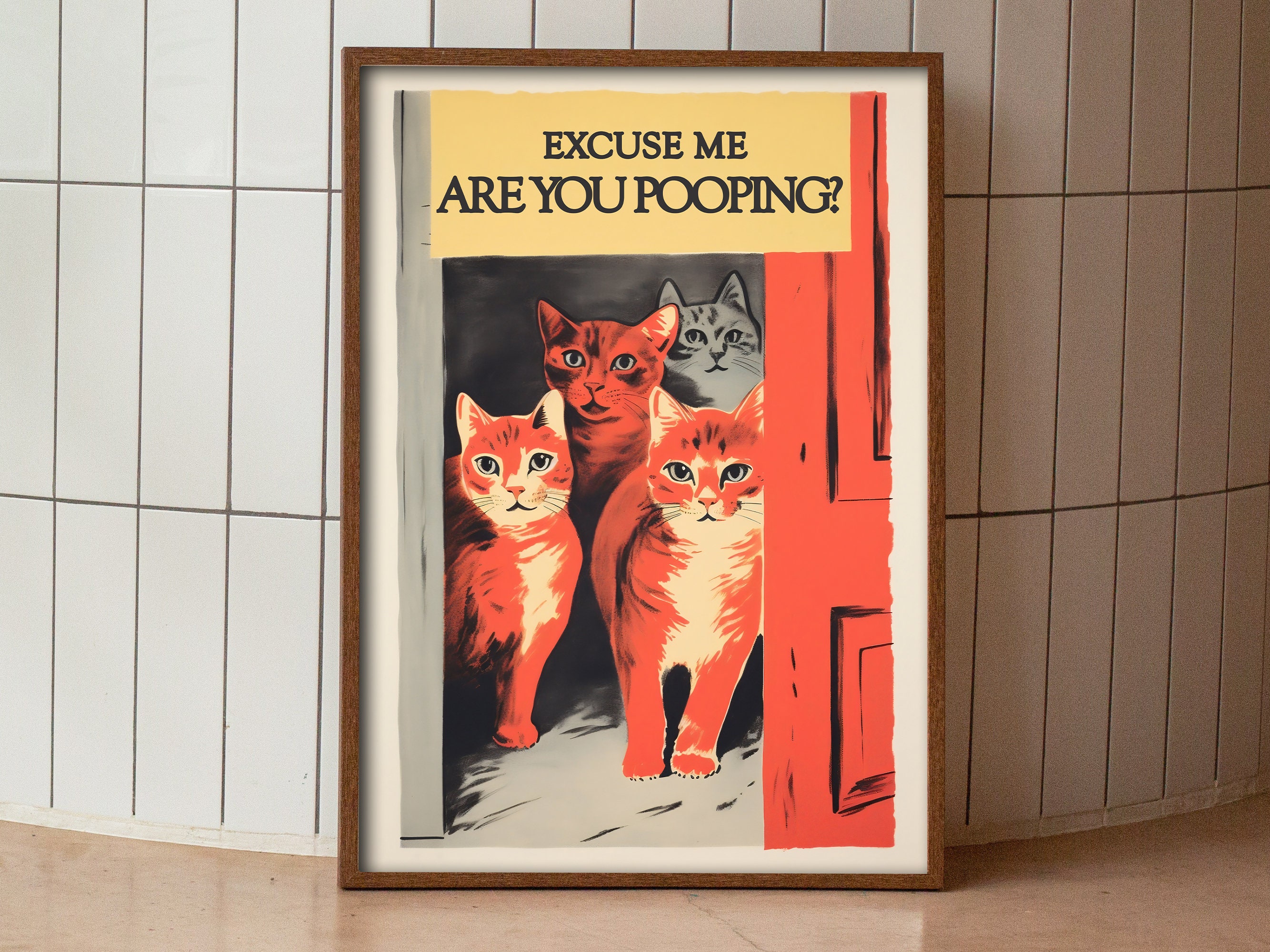 Funny Bathroom Wall Art Funny Toilet Art Print Retro Toilet Poster