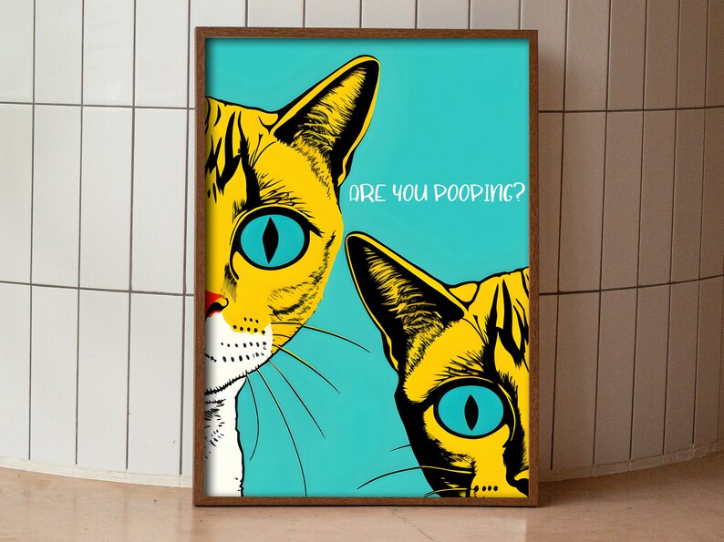 Toilet Printable Art Bathroom Wall Art Funny Poster Colourful Etsy