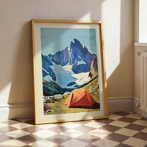 Retro Tent Outdoors Art Prints Mountain Camping Print Hiking Wall Art Printable Rock Climbing Art Cabin Wall Print Outdoorsy Home Decor