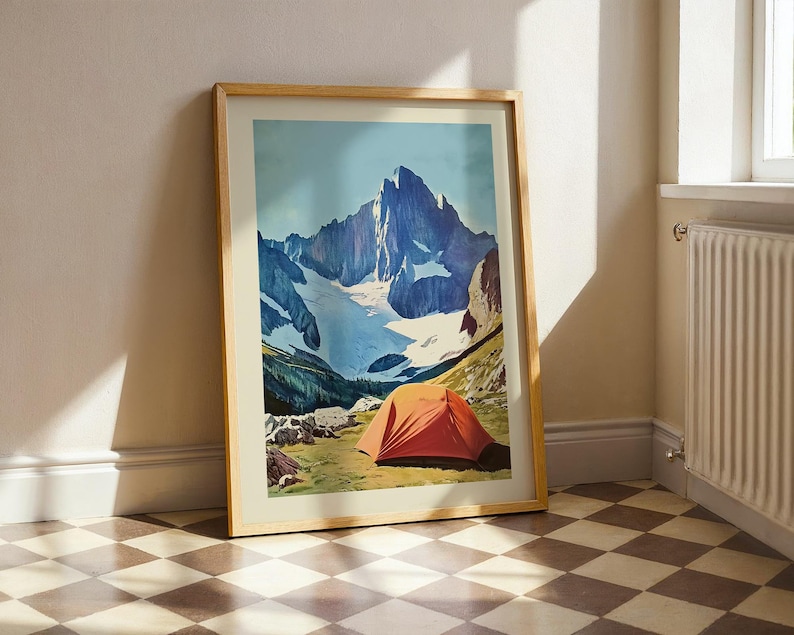 Retro Tent Outdoors Art Prints Mountain Camping Print Hiking Wall Art Printable Rock Climbing Art Cabin Wall Print Outdoorsy Home Decor