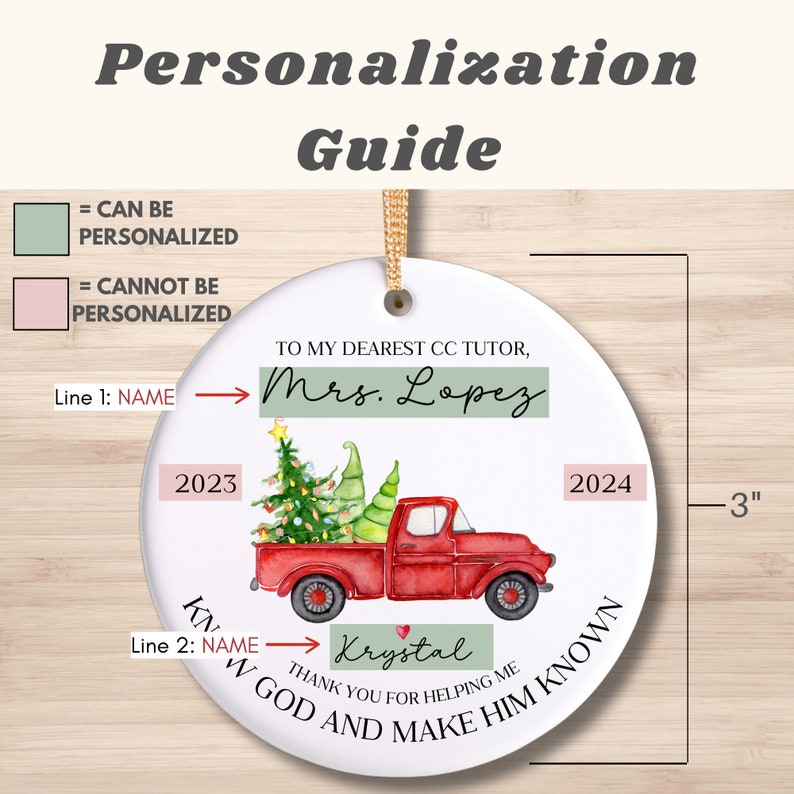 Personalized CC Tutor Ornament Gift for Classical Conversations