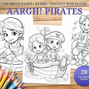 Aargh! Little Pirates here! 20 coloring book pages for kids