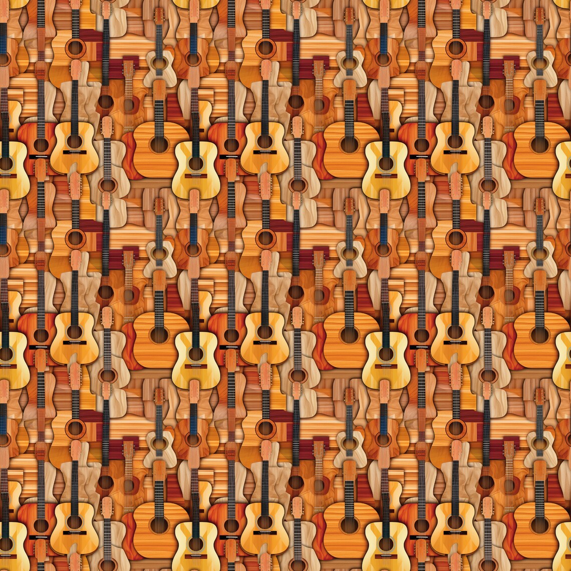 Guitars Digital Seamless Tile Brown Beige Patterns Instant Download ...