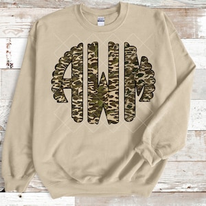 Scalloped camo mongogram png custom