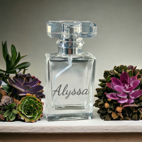 Personalized Clear Glass Perfume Bottle -  Bridesmaid Gift | Wedding Gift | Customized Glass Bottle 30 ml