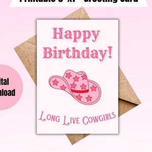 Long Live Cowgirls Birthday Greeting Card | Morgan Wallen & Ernest Inspired | Country Music | Lyrics | Blank Inside | Custom