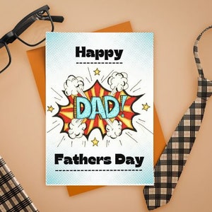 Superheld Comic Vatertags Karte / Du bist mein Held / Geschenk für Papa / Vatertagsgeschenk / Vatertag für Opa / Superheld Papa