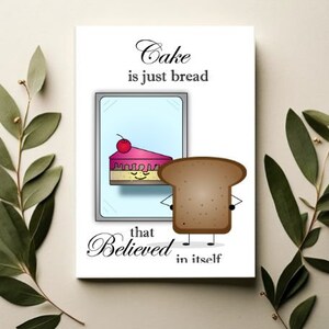 Carte de voeux imprimable pour gâteau, téléchargement numérique instantané, jolie carte d'encouragement avec des illustrations originales,