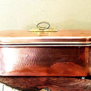 A Rare Find Vintage Zanetto Hammered Copper Fish Poacher with Insert & Lid New Old Stock, Italy