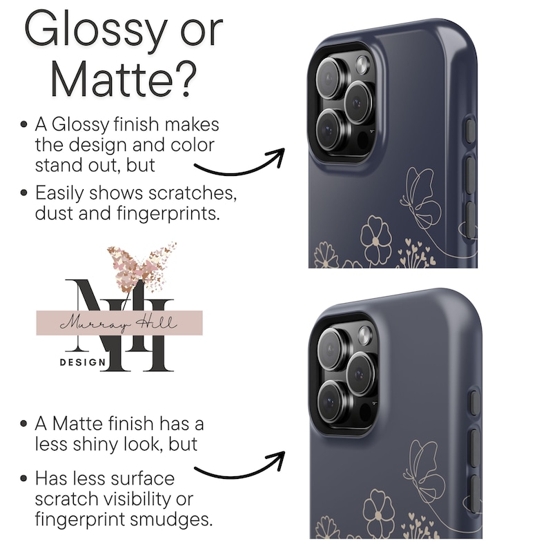 Wildflower Case Gift for Her, Name Phone Case MagSafe iPhone 17 16 15 14 13 Pro Max Plus, Custom Floral Tough Phone Case Pixel Galaxy Snap image 4