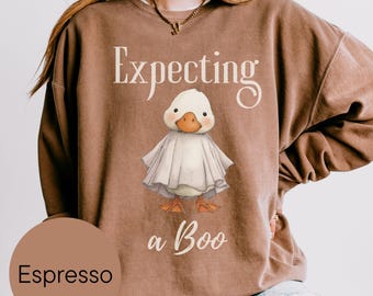 Silly Goose Ghost Pregnancy Announcement Sweatshirt Comfort Colors - Halloween Maternity Sweater