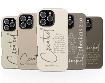 Christian Phone Case - Custom Scripture Ephesians 2:10 iPhone Tough Cover Galaxy - MagSafe Compatible