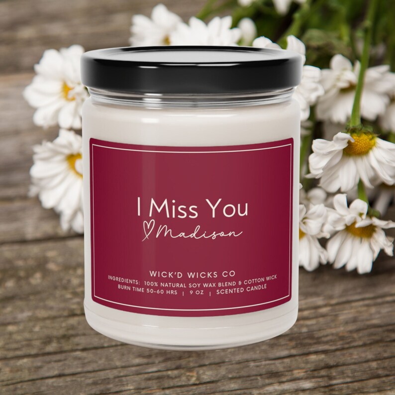 Personalized Candle Miss You Gift Romantic Candle for Boyfriend