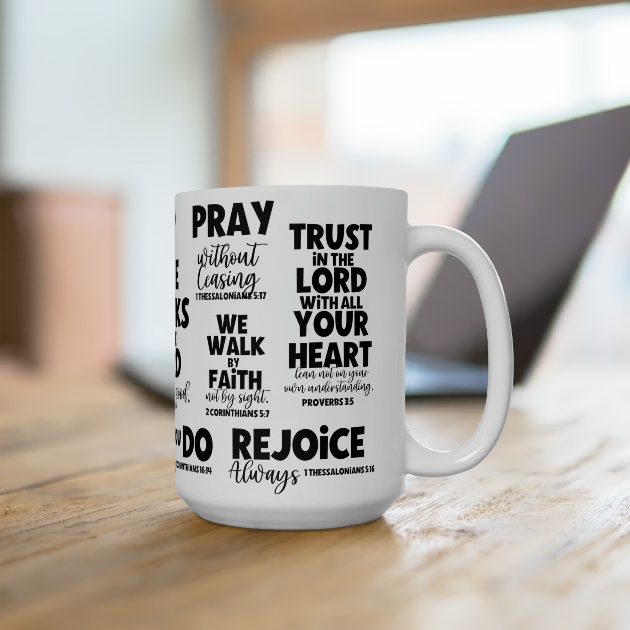 Bible Verse Ceramic Mug, Inspirational Coffee Cup Gift, Christian ...