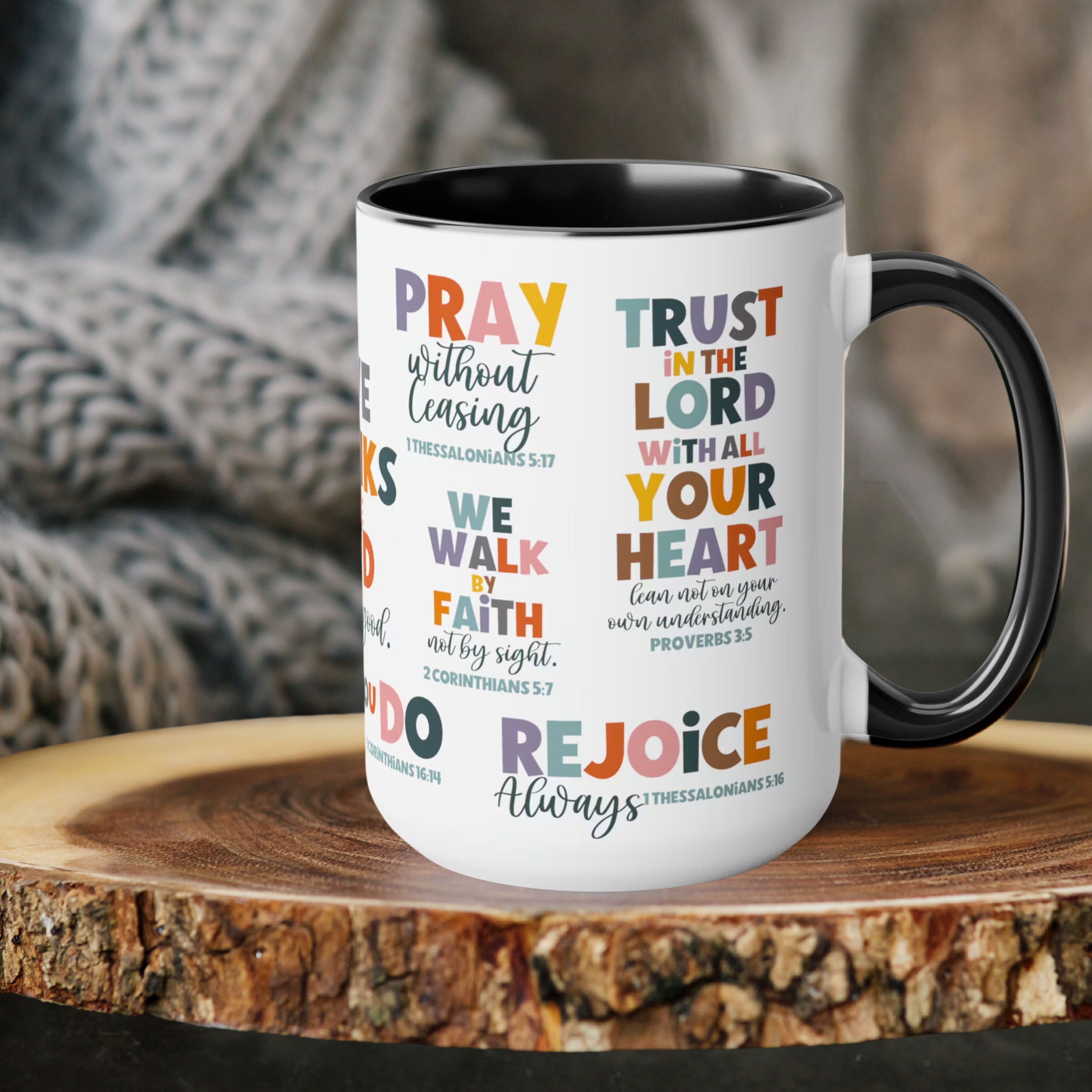 Bible Verse Ceramic Mug, Inspirational Coffee Cup Gift, Christian Present,  Psalm 107, Scripture Mug, BFF Religious Present, Proverbs 3:5 - Etsy