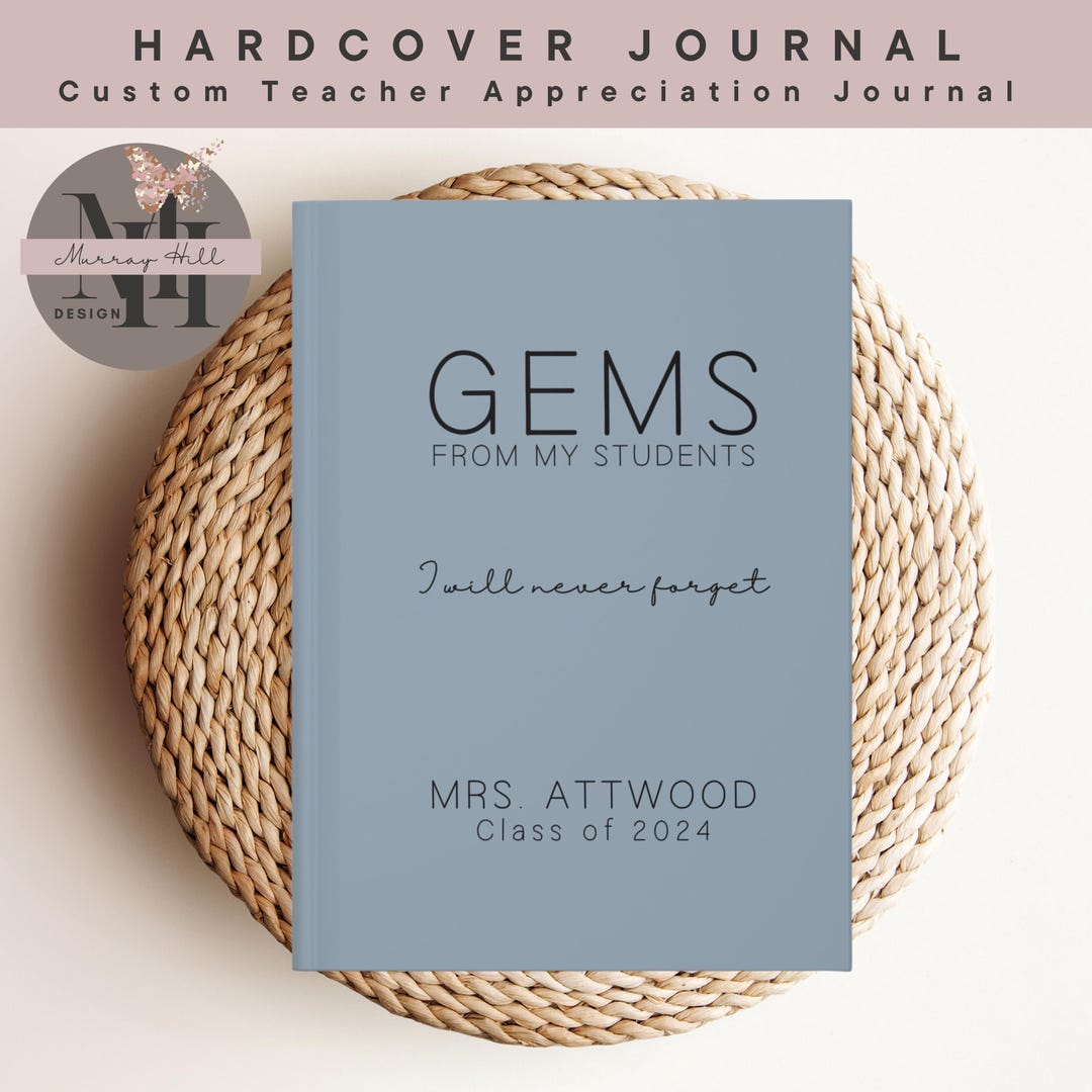 Teacher Appreciation End of Year Gift - Custom Teacher Journal Thank ...