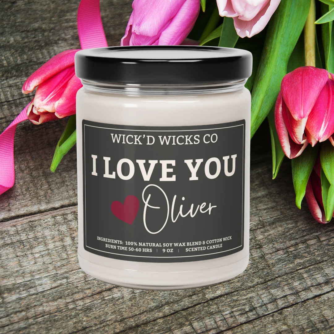 Personalized Gift Valentine Candle I Love My Girlfriend Gift Romantic