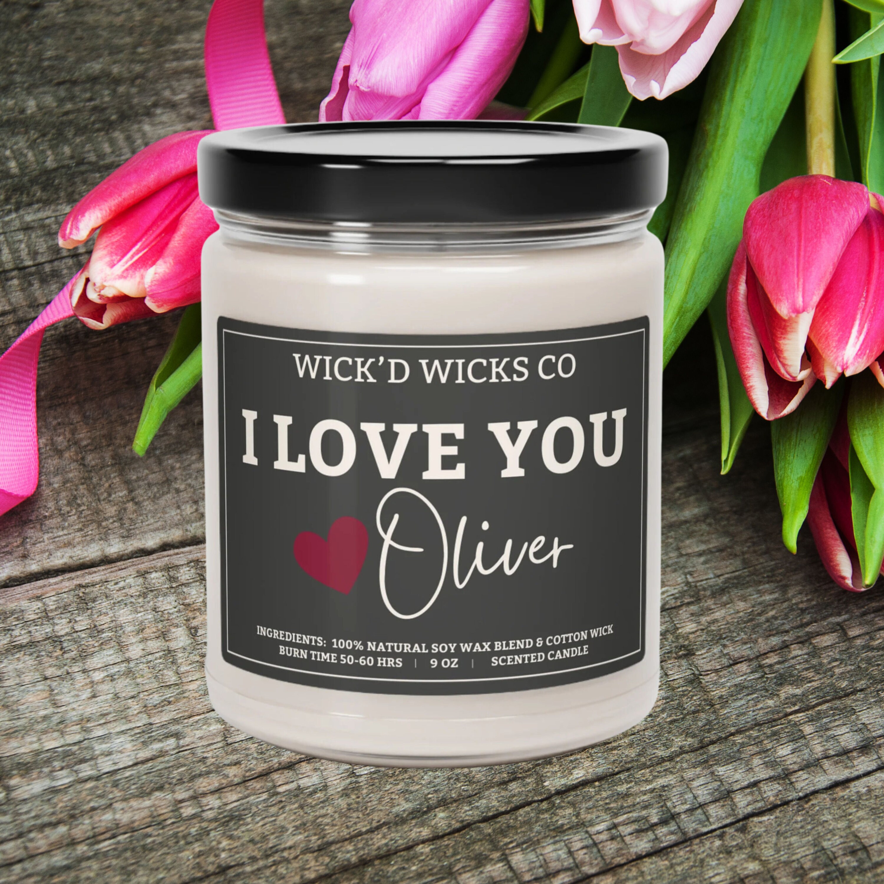 Personalized Gift Valentine Candle I Love My Girlfriend Gift Romantic