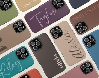 Name Phone Case - Dual Layer Protective Cover - MagSafe or Non-MagSafe Compatible - Personalized Tech Accessory